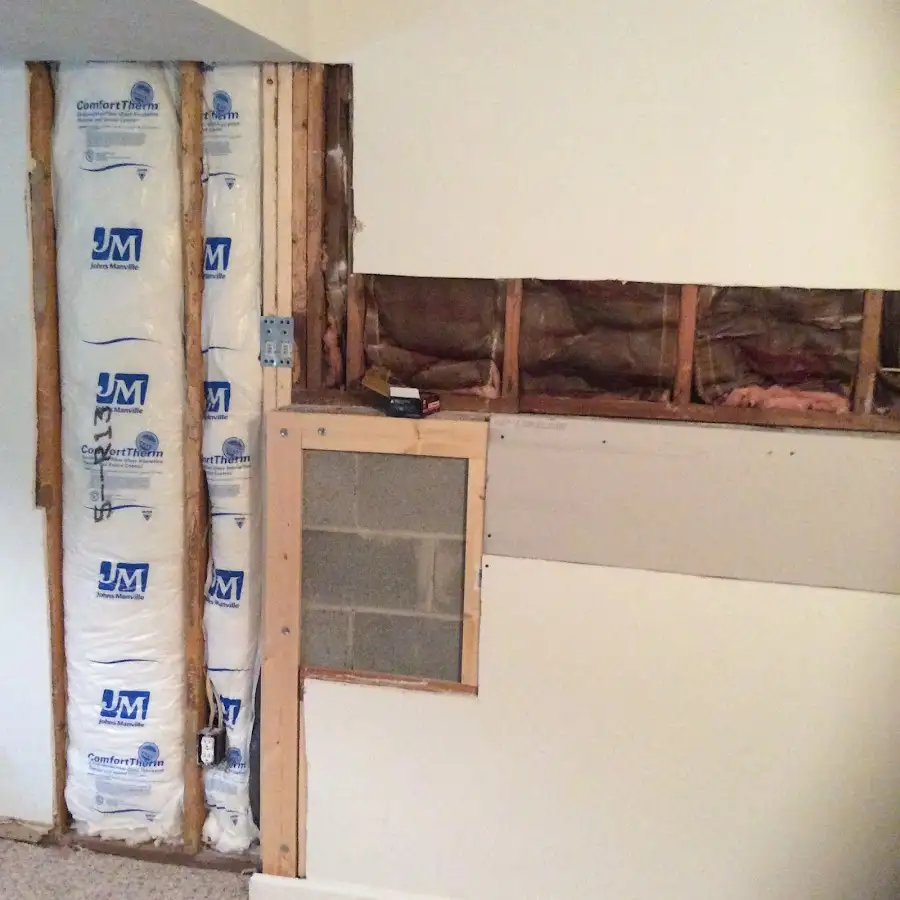 Wall insulation replacement during Basement Flood Cleanup in Cascade